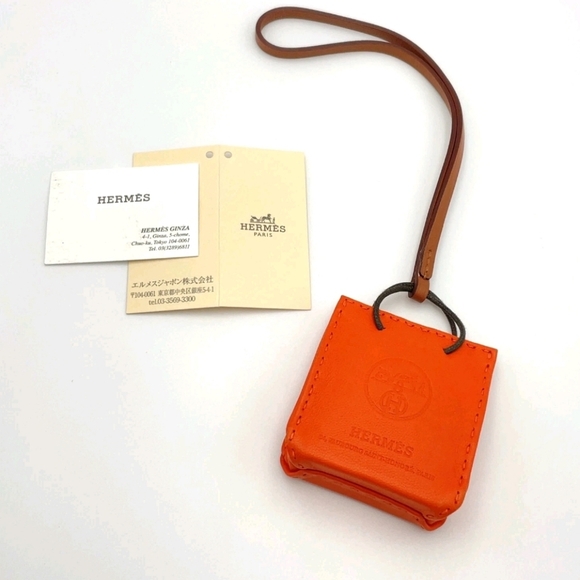🔥 Hermès Sac Anjou Milo Shopper Bag Orange Y Engraved Bag Charm + Wrapping - Picture 2 of 16